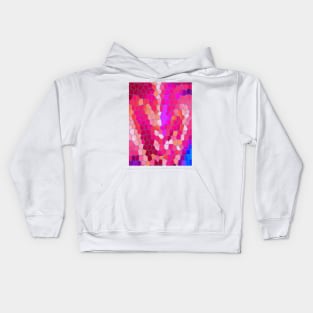 Pink Purple Blue and Magenta Abstract Art Mosaic Pattern Kids Hoodie